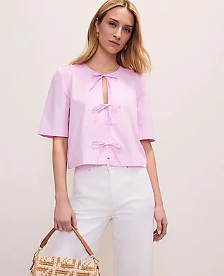 Ann Taylor Petite Tie Front Short Sleeve Blouse sold by Ann Taylor