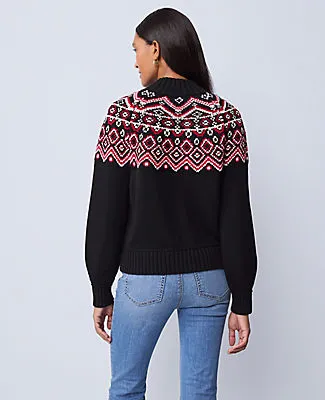 Ann Taylor Weekend Collection Fair Isle Mock Neck Sweater sold by Ann Taylor product image thumbnail 3