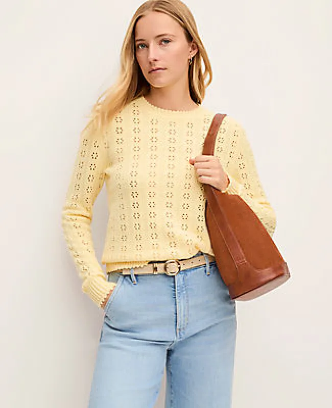 Ann Taylor Cozy Pointelle Sweater made by Ann Taylor