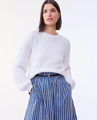 Ann Taylor Honeycomb Cable Crew Neck Sweater sold by Ann Taylor