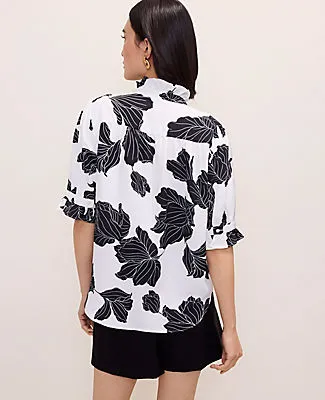 Ann Taylor Petite Floral Ruffle Collar Shirt sold by Ann Taylor product image thumbnail 2