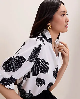 Ann Taylor Petite Floral Ruffle Collar Shirt sold by Ann Taylor product image thumbnail 3