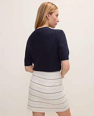 Ann Taylor Petite Striped A-Line Skirt in Tweed sold by Ann Taylor product image thumbnail 3