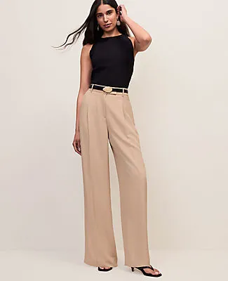 Ann Taylor The Petite Pleated Straight Pant sold by Ann Taylor