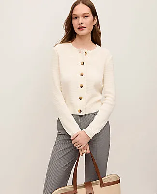 Ann Taylor Scalloped Trim Cardigan sold by Ann Taylor