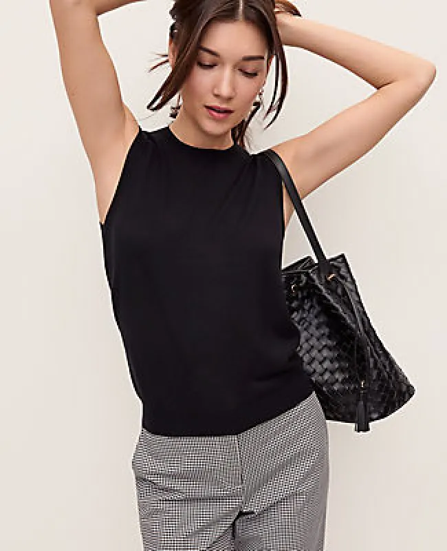 Ann Taylor Pointelle Trim Sweater Shell Top made by Ann Taylor