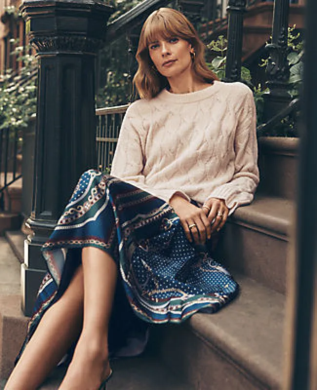 Ann Taylor Cable Crew Neck Sweater made by Ann Taylor