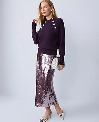 Ann Taylor Embellished Mock Neck Sweater sold by Ann Taylor product image thumbnail 2