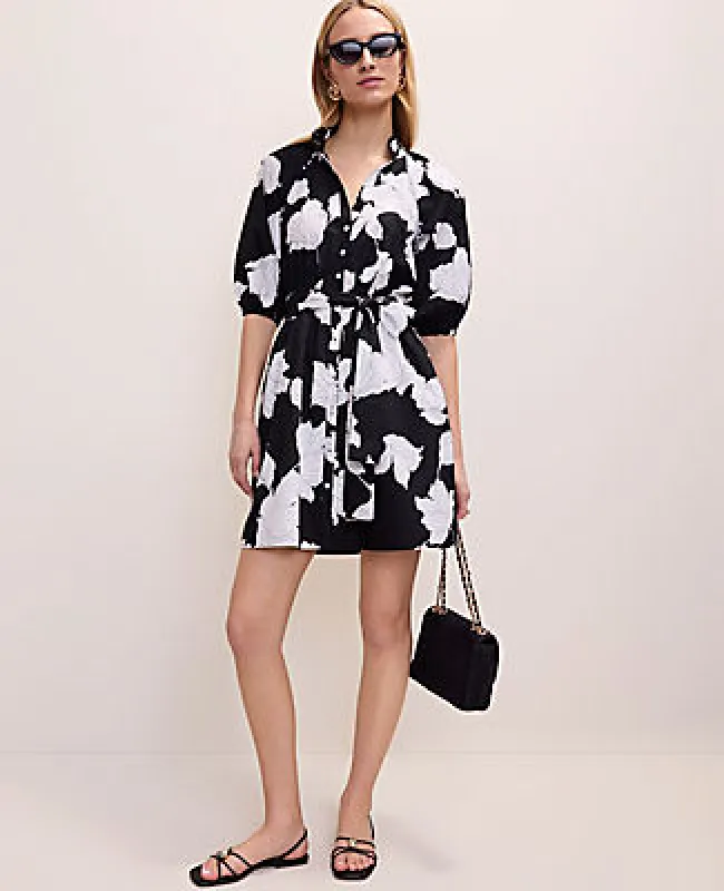 Ann Taylor Floral Ruffle Collar Mini Dress made by Ann Taylor