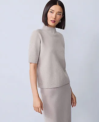 Ann Taylor Embellished Mock Neck Sweater Tee sold by Ann Taylor product image thumbnail 2