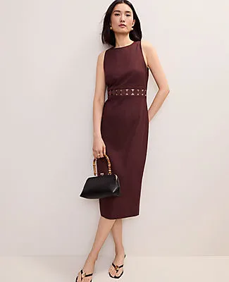Ann Taylor Petite Halter Sheath Dress in Linen Blend sold by Ann Taylor