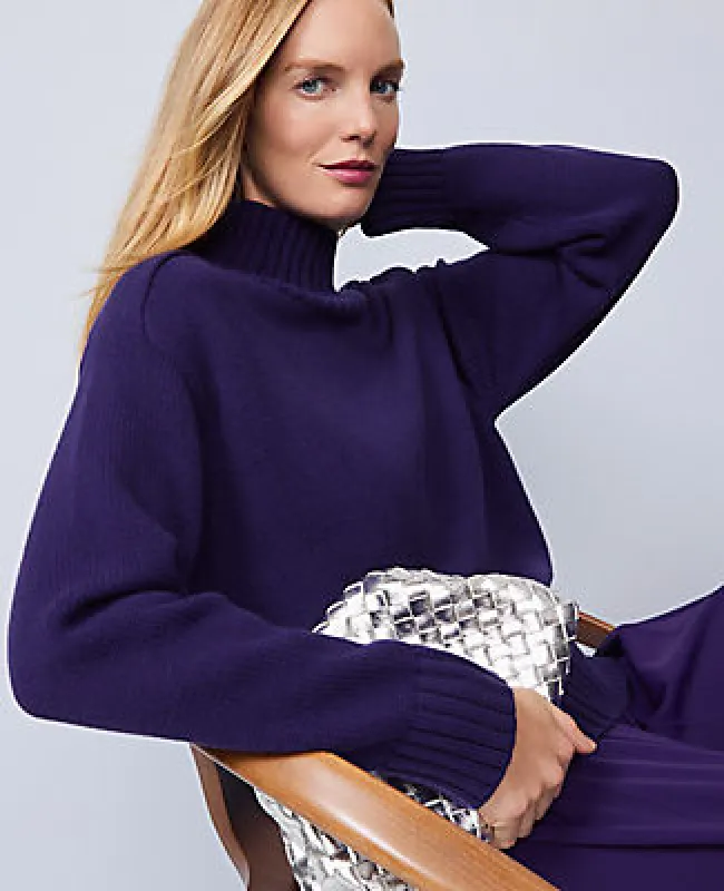 Ann Taylor Ribbed Mock Neck Sweater made by Ann Taylor