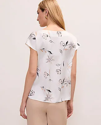 Ann Taylor Floral Satin Cowl Neck Top sold by Ann Taylor product image thumbnail 2