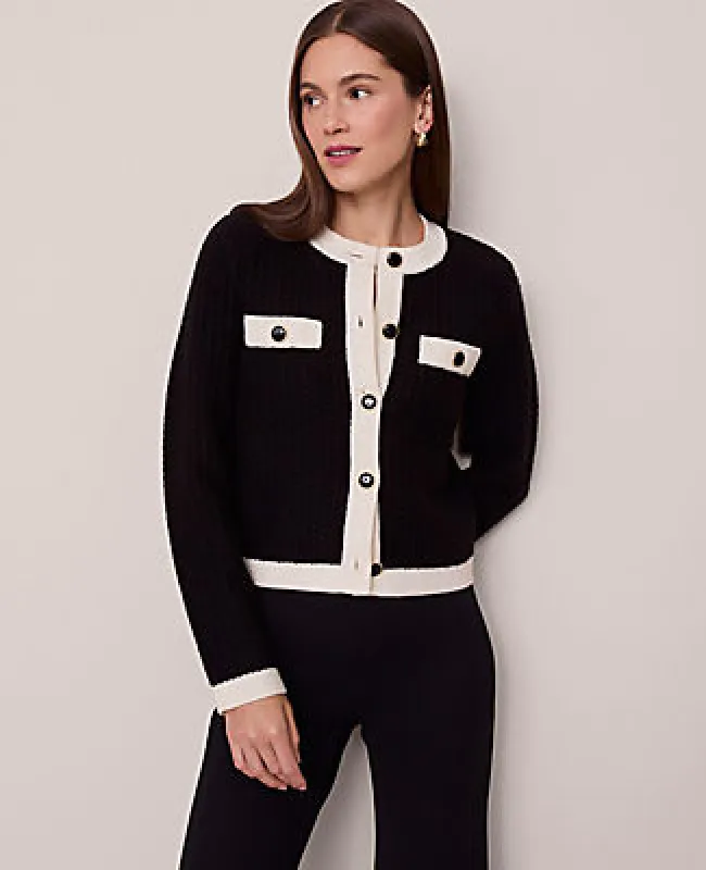 Ann Taylor Textured Sweater Jacket made by Ann Taylor