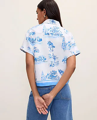 Ann Taylor Weekend Toile Shirt in Linen Blend sold by Ann Taylor product image thumbnail 2