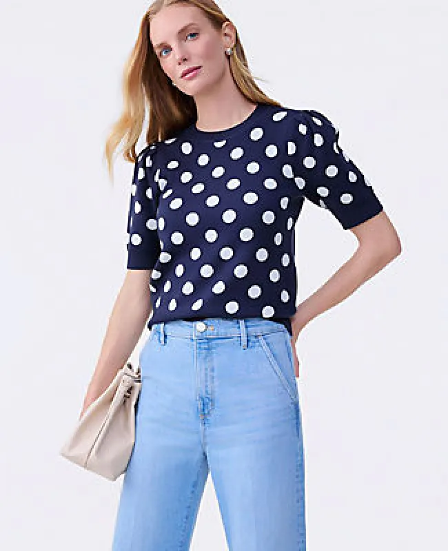 Ann Taylor Dotted Sweater Tee made by Ann Taylor