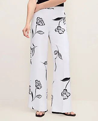Ann Taylor The Petite Wide-Leg Pant in Floral Print sold by Ann Taylor product image thumbnail 2