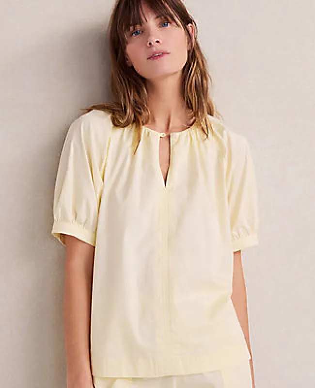 Ann Taylor Haven Well Within Organic Cotton Twill Split Neck Top made by Ann Taylor