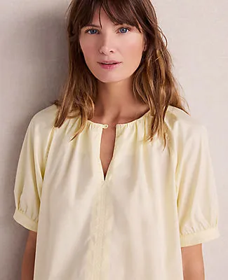 Ann Taylor Haven Well Within Organic Cotton Twill Split Neck Top sold by Ann Taylor product image thumbnail 2