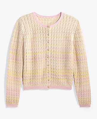 Ann Taylor Petite Crochet Cardigan in Ombré sold by Ann Taylor product image thumbnail 3