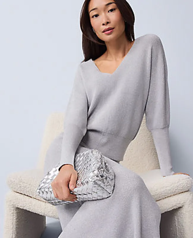 Ann Taylor Metallic Ribbed Sweater made by Ann Taylor