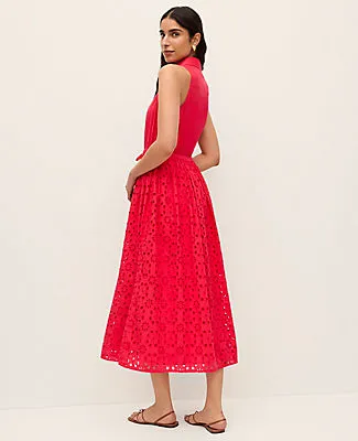Ann Taylor Eyelet Halter Maxi Dress sold by Ann Taylor product image thumbnail 2