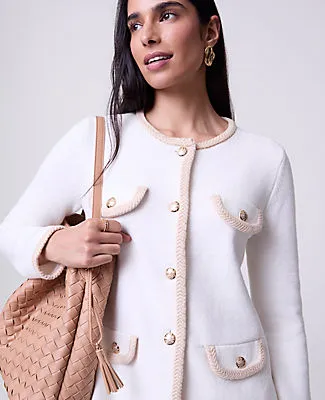 Ann Taylor Textured Trim Sweater Jacket sold by Ann Taylor