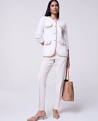 Ann Taylor Textured Trim Sweater Jacket sold by Ann Taylor product image thumbnail 4