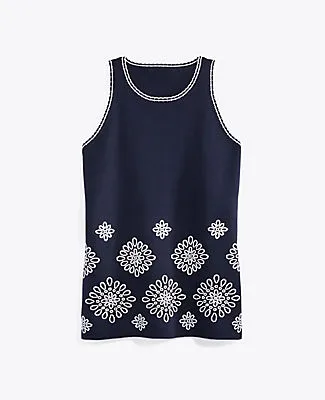 Ann Taylor Petite Floral Embroidered Sweater Shell Top sold by Ann Taylor product image thumbnail 3