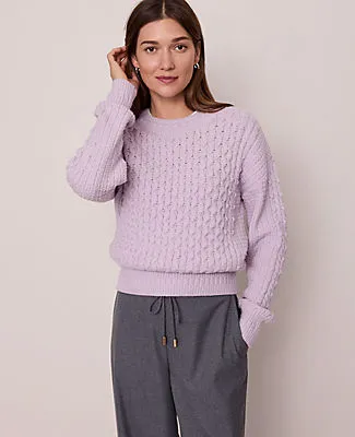 Ann Taylor Weekend Collection Popcorn-Stitch Cable Sweater sold by Ann Taylor product image thumbnail 2