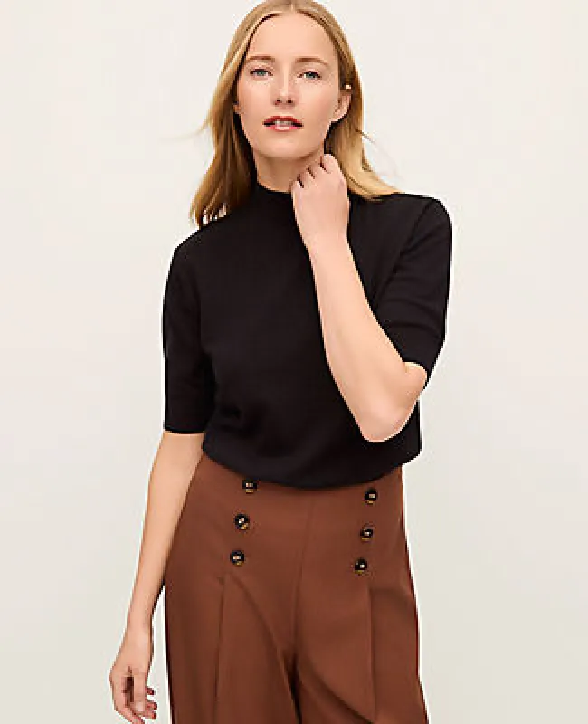 Ann Taylor Mock Neck Sweater Tee made by Ann Taylor
