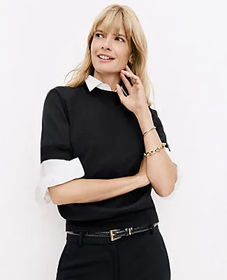 Ann Taylor Mock Neck Sweater Tee sold by Ann Taylor product image thumbnail 3