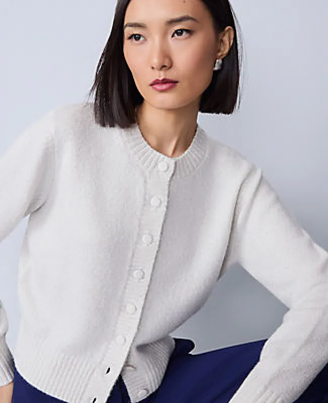 Ann Taylor Shimmer Crew Neck Cardigan made by Ann Taylor