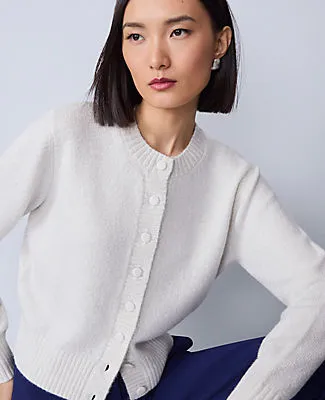 Ann Taylor Shimmer Crew Neck Cardigan sold by Ann Taylor