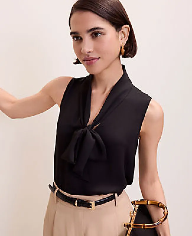 Ann Taylor Bow Neck Shell Top made by Ann Taylor