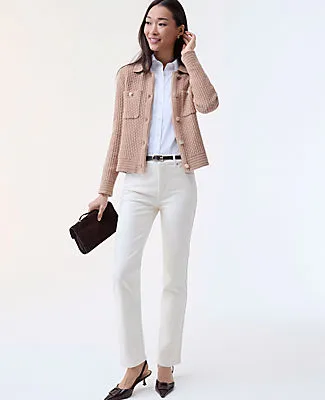 Ann Taylor Textured Stitch Sweater Jacket sold by Ann Taylor product image thumbnail 4