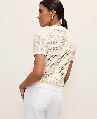 Ann Taylor Weekend Texture Stitch Polo Sweater sold by Ann Taylor product image thumbnail 2