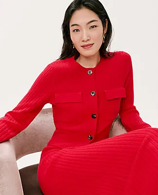 Ann Taylor Ribbed Sweater Jacket sold by Ann Taylor product image thumbnail 4