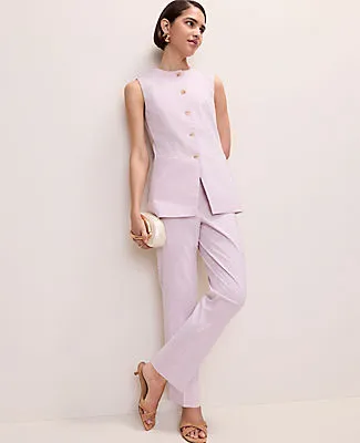 Ann Taylor The Petite Long Crew Neck Vest in Seersucker sold by Ann Taylor product image thumbnail 3