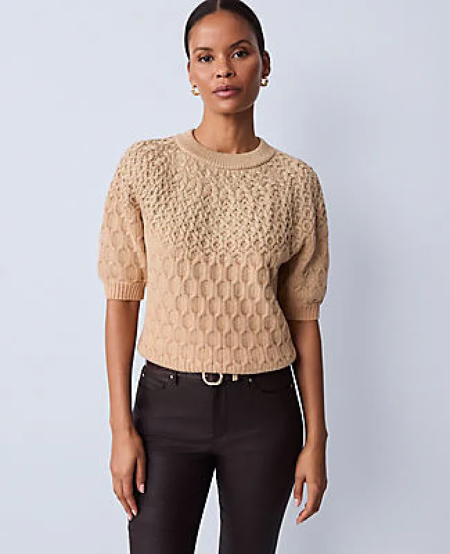 Ann Taylor Shimmer Cable Sweater Tee made by Ann Taylor