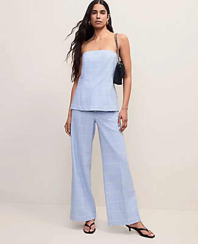 Ann Taylor Windowpane Strapless Top made by Ann Taylor