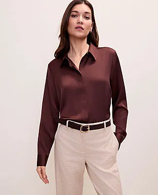 Ann Taylor Satin Essential Shirt sold by Ann Taylor