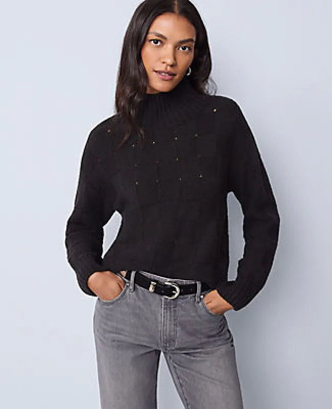 Ann Taylor Weekend Collection Textured Turtleneck Sweater made by Ann Taylor