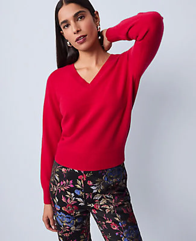Ann Taylor Cashmere V-Neck Sweater made by Ann Taylor