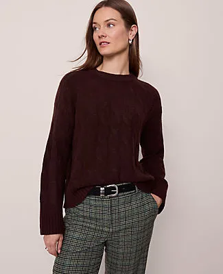 Ann Taylor Cable Crew Neck Sweater sold by Ann Taylor product image thumbnail 3