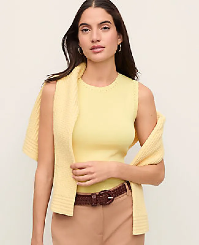 Ann Taylor Scallopped Trim Sweater Shell Top made by Ann Taylor