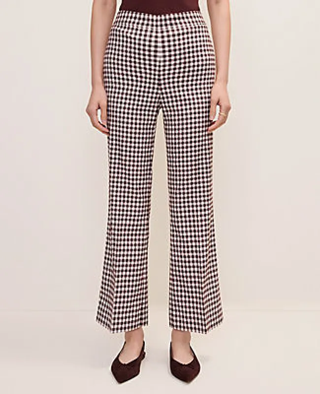 Ann Taylor The Gingham Side Zip Flare Pant — Curvy Fit made by Ann Taylor