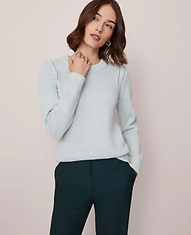 Ann Taylor Shoulder Detail Crew Neck Sweater made by Ann Taylor