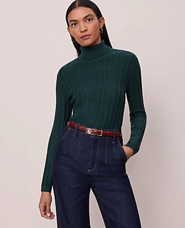 Ann Taylor Ribbed Turtleneck Sweater made by Ann Taylor
