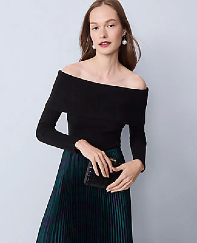 Ann Taylor Ribbed Off-The-Shoulder Sweater made by Ann Taylor
